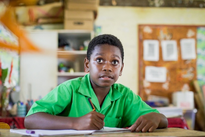 Paolo, 11-year-old student at Santo East School. Vanuatu. Credit: GPE/Arlene Bax